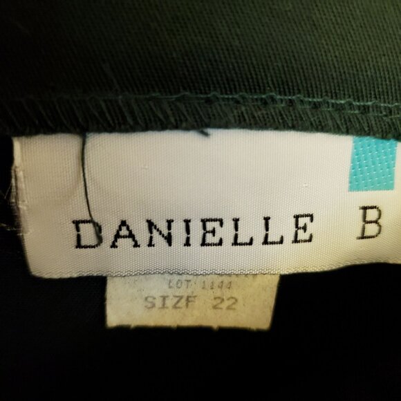 Vintage Danielle B Dark Green Faux Wrap Pencil Midi Skirt Sz 22 EUC - Picture 11 of 12